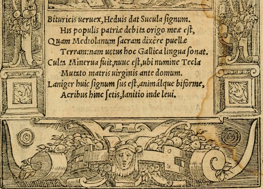 An illustration from Emblemata d'A. Alciati : denuo ab ipso autore recognita ac, quae desiderabantur, imaginibus locupletata : accesserunt noua aliquot ab autore emblemata, suis quoque eiconibus insignita, 1550, leaf 11