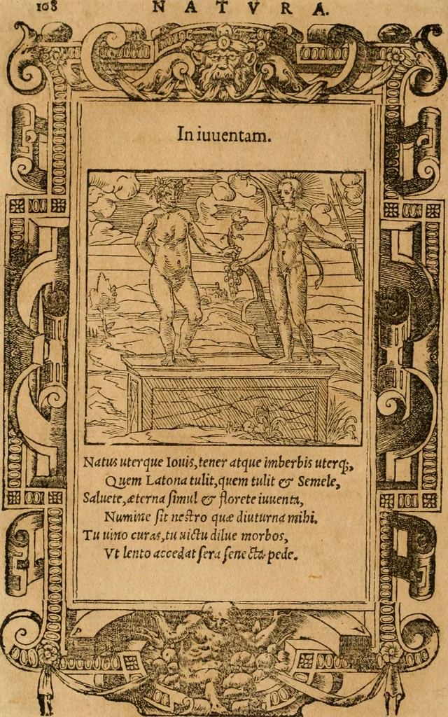 An illustration from Emblemata d'A. Alciati : denuo ab ipso autore recognita ac, quae desiderabantur, imaginibus locupletata : accesserunt noua aliquot ab autore emblemata, suis quoque eiconibus insignita, 1550, leaf 111