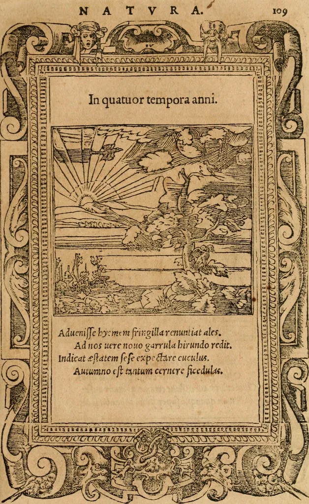 An illustration from Emblemata d'A. Alciati : denuo ab ipso autore recognita ac, quae desiderabantur, imaginibus locupletata : accesserunt noua aliquot ab autore emblemata, suis quoque eiconibus insignita, 1550, leaf 112