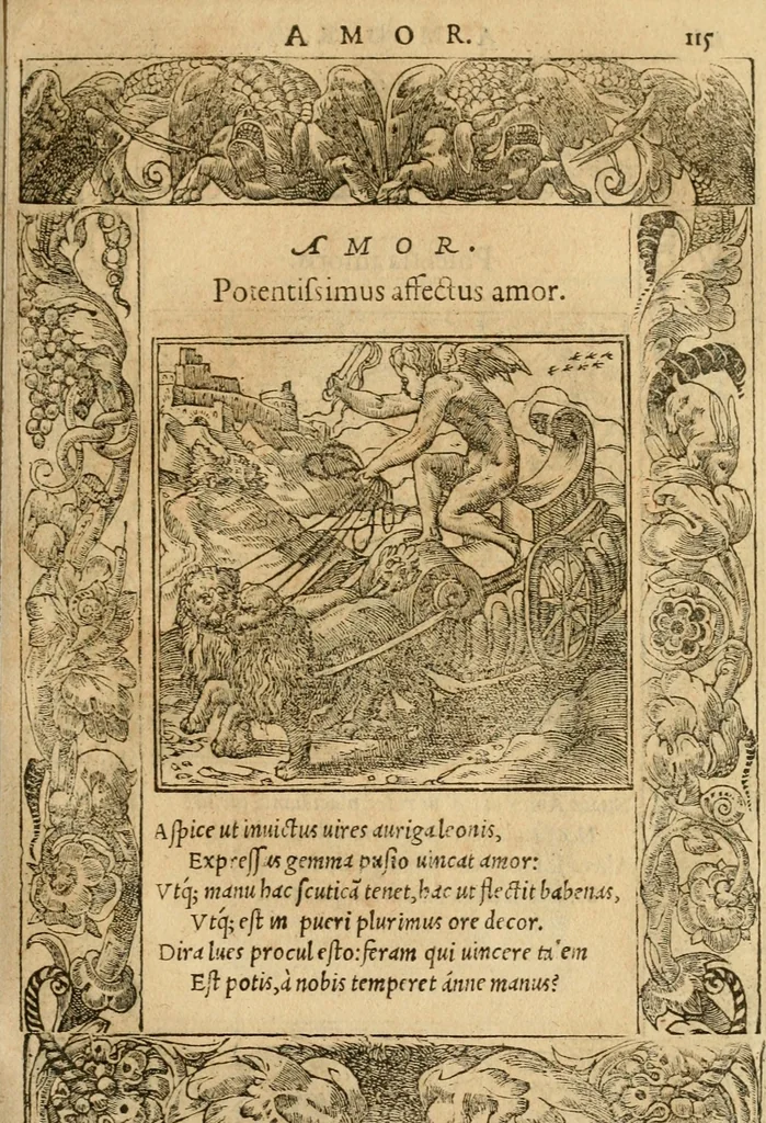 An illustration from Emblemata d'A. Alciati : denuo ab ipso autore recognita ac, quae desiderabantur, imaginibus locupletata : accesserunt noua aliquot ab autore emblemata, suis quoque eiconibus insignita, 1550, leaf 118