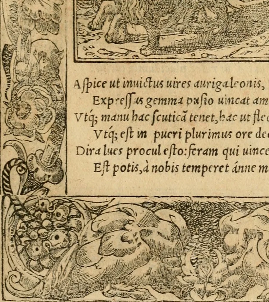 An illustration from Emblemata d'A. Alciati : denuo ab ipso autore recognita ac, quae desiderabantur, imaginibus locupletata : accesserunt noua aliquot ab autore emblemata, suis quoque eiconibus insignita, 1550, leaf 118