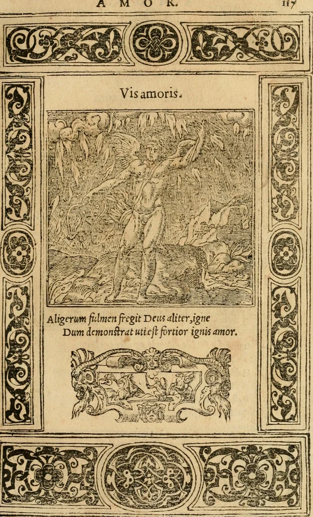 An illustration from Emblemata d'A. Alciati : denuo ab ipso autore recognita ac, quae desiderabantur, imaginibus locupletata : accesserunt noua aliquot ab autore emblemata, suis quoque eiconibus insignita, 1550, leaf 120
