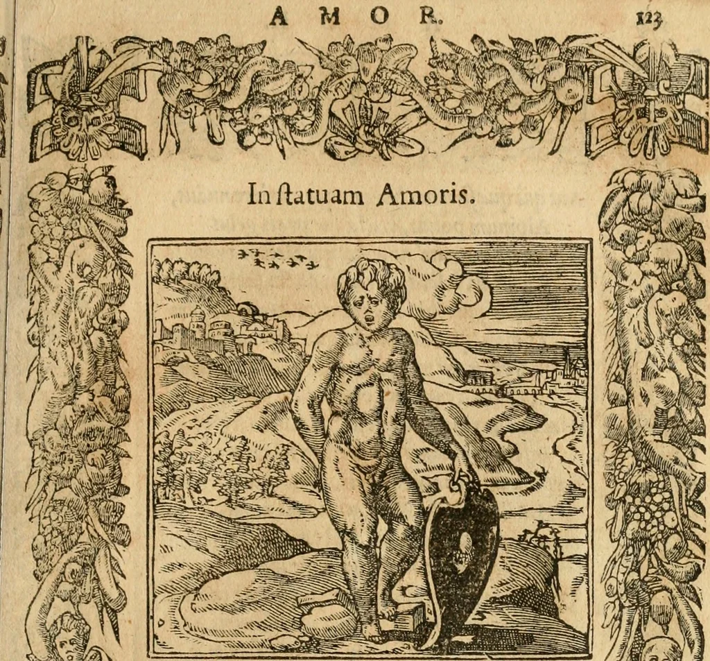 An illustration from Emblemata d'A. Alciati : denuo ab ipso autore recognita ac, quae desiderabantur, imaginibus locupletata : accesserunt noua aliquot ab autore emblemata, suis quoque eiconibus insignita, 1550, leaf 126