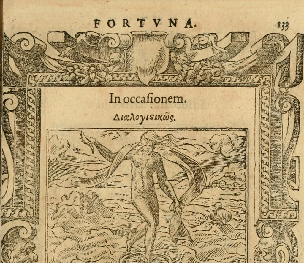 An illustration from Emblemata d'A. Alciati : denuo ab ipso autore recognita ac, quae desiderabantur, imaginibus locupletata : accesserunt noua aliquot ab autore emblemata, suis quoque eiconibus insignita, 1550, leaf 136