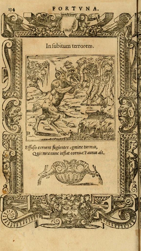 An illustration from Emblemata d'A. Alciati : denuo ab ipso autore recognita ac, quae desiderabantur, imaginibus locupletata : accesserunt noua aliquot ab autore emblemata, suis quoque eiconibus insignita, 1550, leaf 137