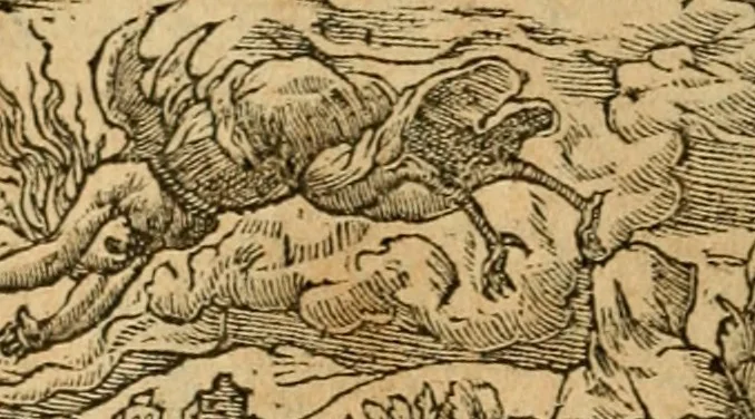 An illustration from Emblemata d'A. Alciati : denuo ab ipso autore recognita ac, quae desiderabantur, imaginibus locupletata : accesserunt noua aliquot ab autore emblemata, suis quoque eiconibus insignita, 1550, leaf 145