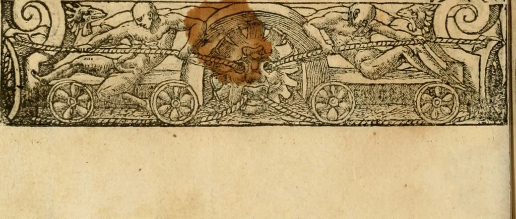 An illustration from Emblemata d'A. Alciati : denuo ab ipso autore recognita ac, quae desiderabantur, imaginibus locupletata : accesserunt noua aliquot ab autore emblemata, suis quoque eiconibus insignita, 1550, leaf 147