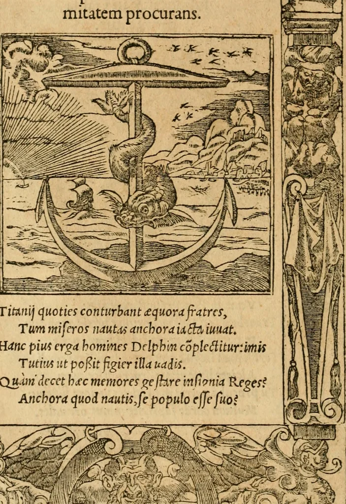 An illustration from Emblemata d'A. Alciati : denuo ab ipso autore recognita ac, quae desiderabantur, imaginibus locupletata : accesserunt noua aliquot ab autore emblemata, suis quoque eiconibus insignita, 1550, leaf 159