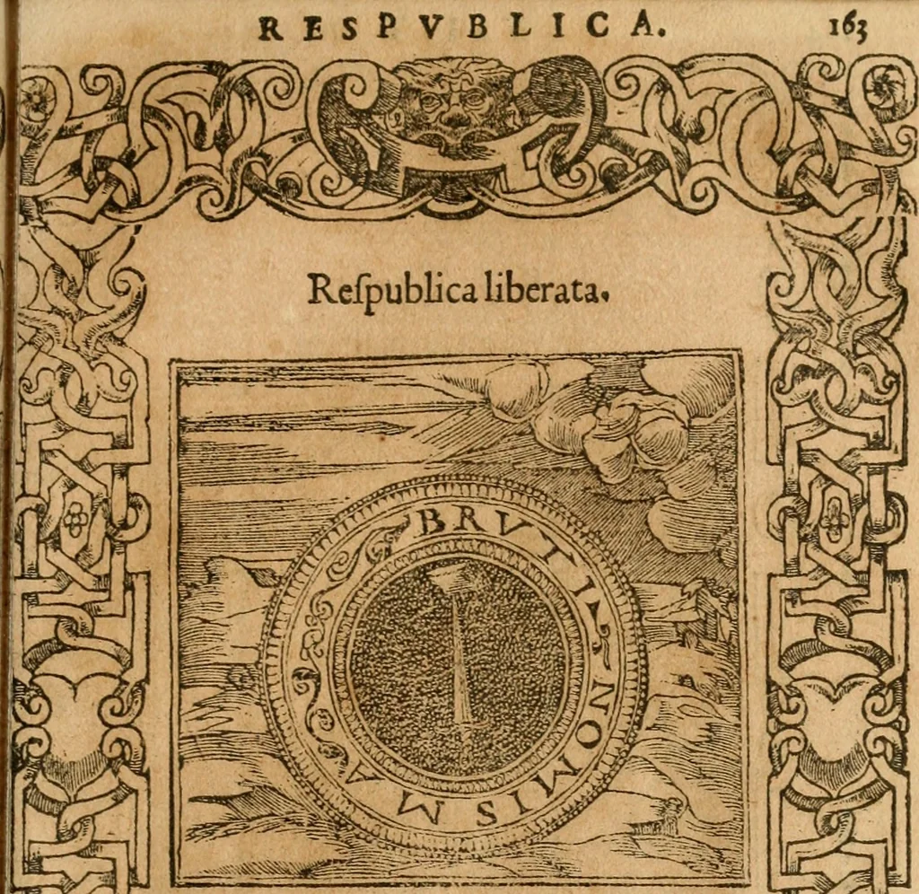 An illustration from Emblemata d'A. Alciati : denuo ab ipso autore recognita ac, quae desiderabantur, imaginibus locupletata : accesserunt noua aliquot ab autore emblemata, suis quoque eiconibus insignita, 1550, leaf 166