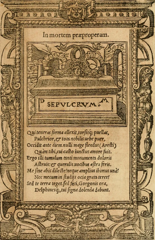 An illustration from Emblemata d'A. Alciati : denuo ab ipso autore recognita ac, quae desiderabantur, imaginibus locupletata : accesserunt noua aliquot ab autore emblemata, suis quoque eiconibus insignita, 1550, leaf 172