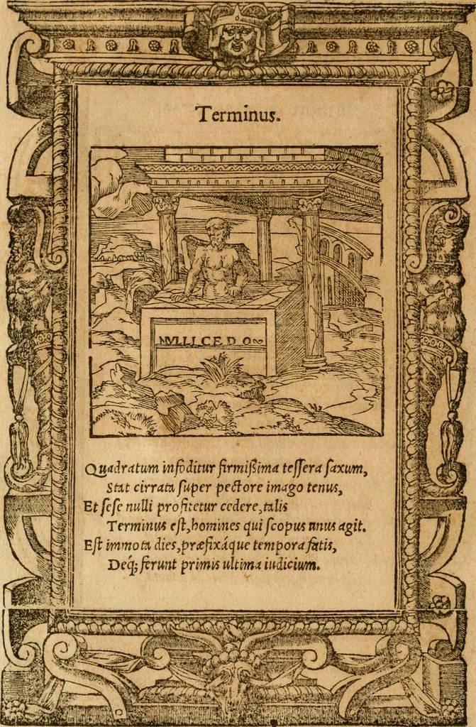 An illustration from Emblemata d'A. Alciati : denuo ab ipso autore recognita ac, quae desiderabantur, imaginibus locupletata : accesserunt noua aliquot ab autore emblemata, suis quoque eiconibus insignita, 1550, leaf 173