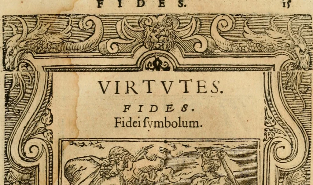 An illustration from Emblemata d'A. Alciati : denuo ab ipso autore recognita ac, quae desiderabantur, imaginibus locupletata : accesserunt noua aliquot ab autore emblemata, suis quoque eiconibus insignita, 1550, leaf 18