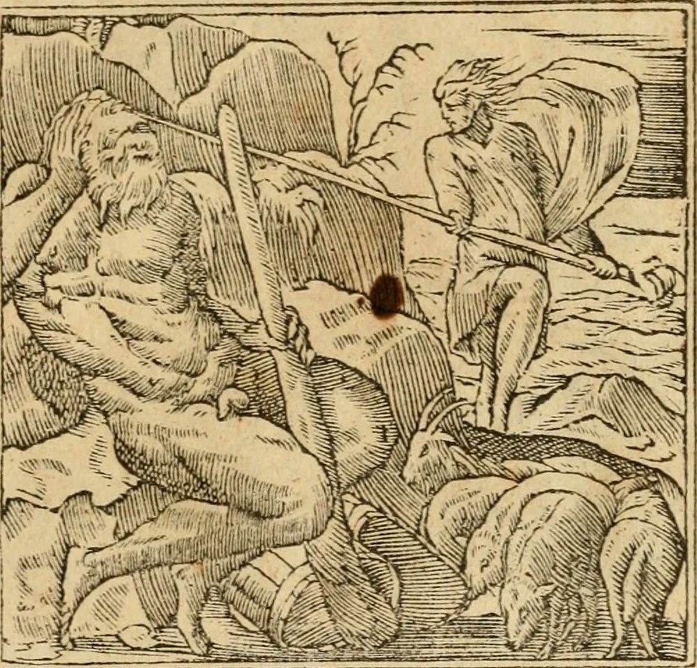 An illustration from Emblemata d'A. Alciati : denuo ab ipso autore recognita ac, quae desiderabantur, imaginibus locupletata : accesserunt noua aliquot ab autore emblemata, suis quoque eiconibus insignita, 1550, leaf 190