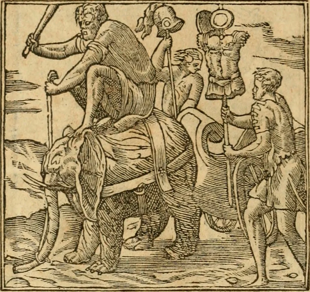 An illustration from Emblemata d'A. Alciati : denuo ab ipso autore recognita ac, quae desiderabantur, imaginibus locupletata : accesserunt noua aliquot ab autore emblemata, suis quoque eiconibus insignita, 1550, leaf 195