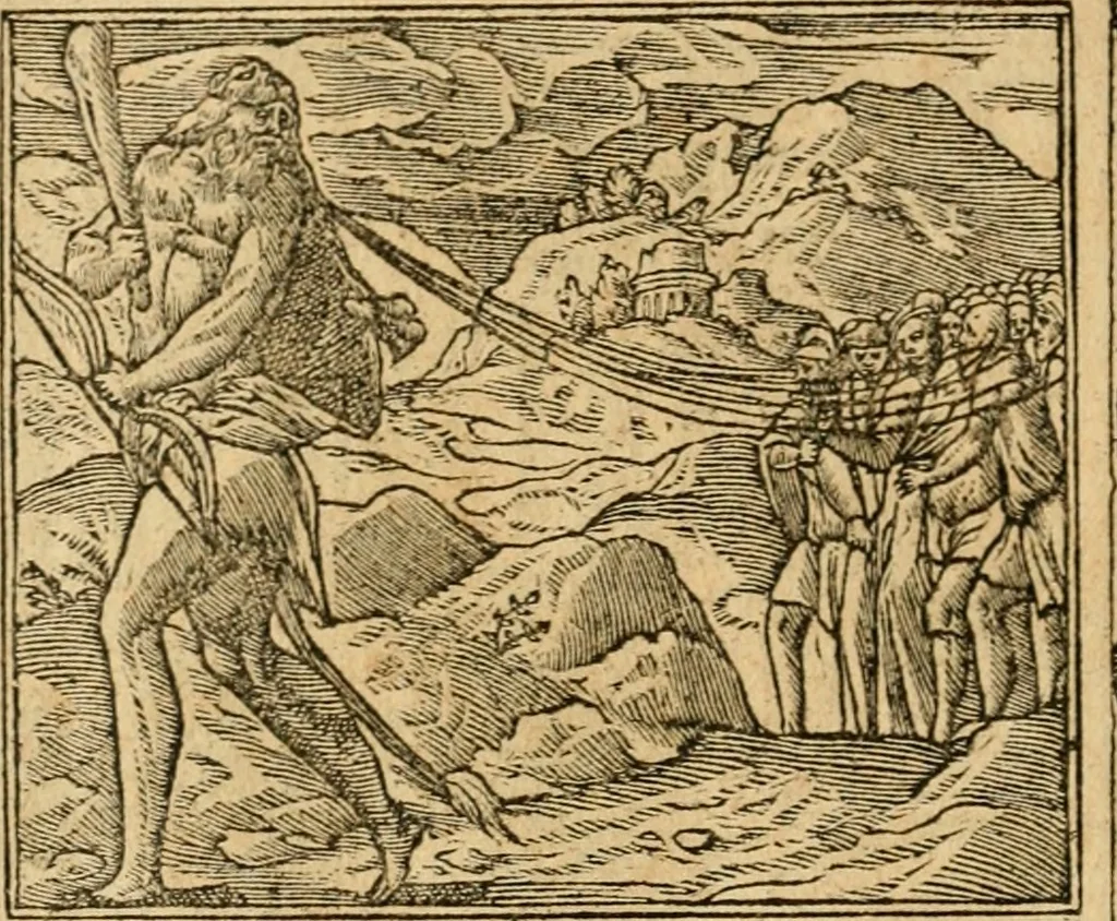 An illustration from Emblemata d'A. Alciati : denuo ab ipso autore recognita ac, quae desiderabantur, imaginibus locupletata : accesserunt noua aliquot ab autore emblemata, suis quoque eiconibus insignita, 1550, leaf 197