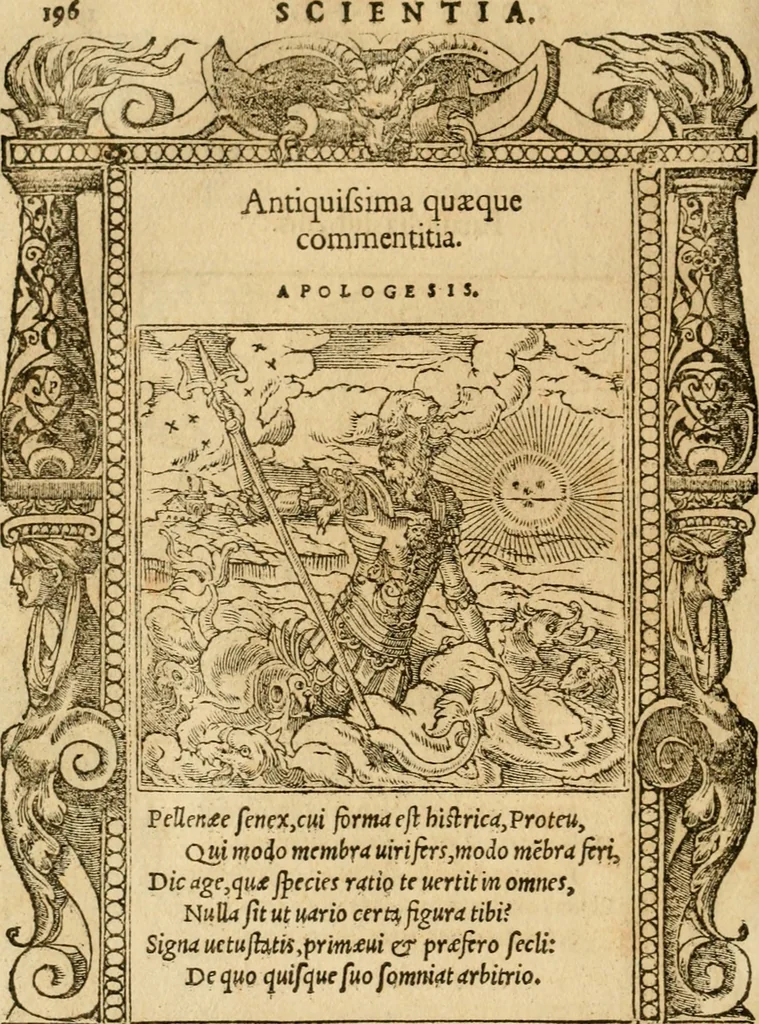 An illustration from Emblemata d'A. Alciati : denuo ab ipso autore recognita ac, quae desiderabantur, imaginibus locupletata : accesserunt noua aliquot ab autore emblemata, suis quoque eiconibus insignita, 1550, leaf 199