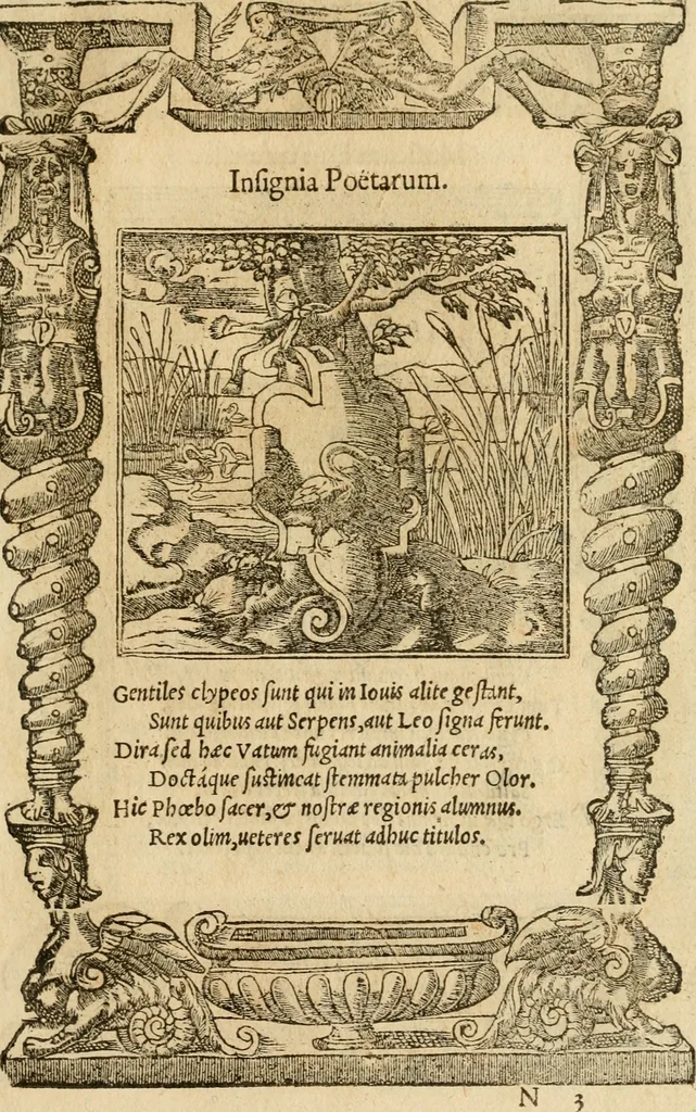 An illustration from Emblemata d'A. Alciati : denuo ab ipso autore recognita ac, quae desiderabantur, imaginibus locupletata : accesserunt noua aliquot ab autore emblemata, suis quoque eiconibus insignita, 1550, leaf 200