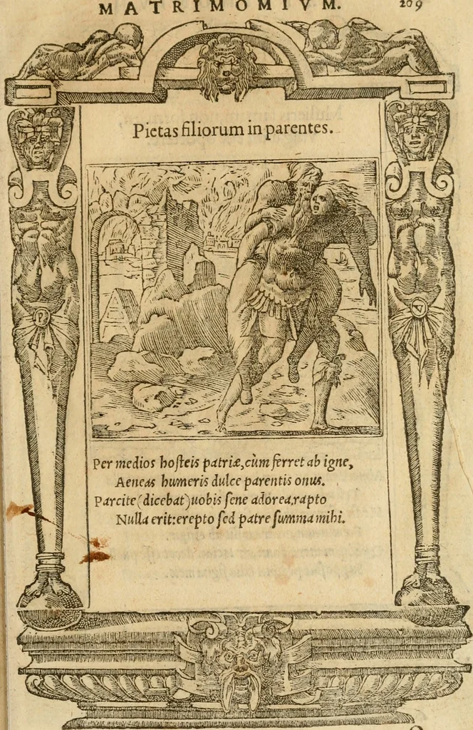 An illustration from Emblemata d'A. Alciati : denuo ab ipso autore recognita ac, quae desiderabantur, imaginibus locupletata : accesserunt noua aliquot ab autore emblemata, suis quoque eiconibus insignita, 1550, leaf 212