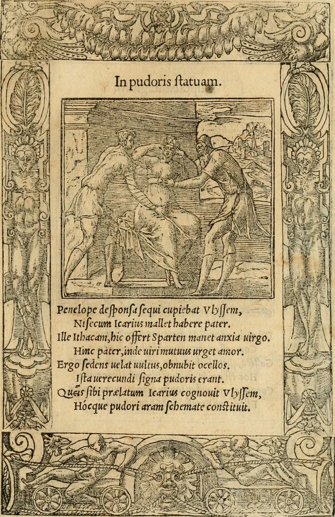 An illustration from Emblemata d'A. Alciati : denuo ab ipso autore recognita ac, quae desiderabantur, imaginibus locupletata : accesserunt noua aliquot ab autore emblemata, suis quoque eiconibus insignita, 1550, leaf 214
