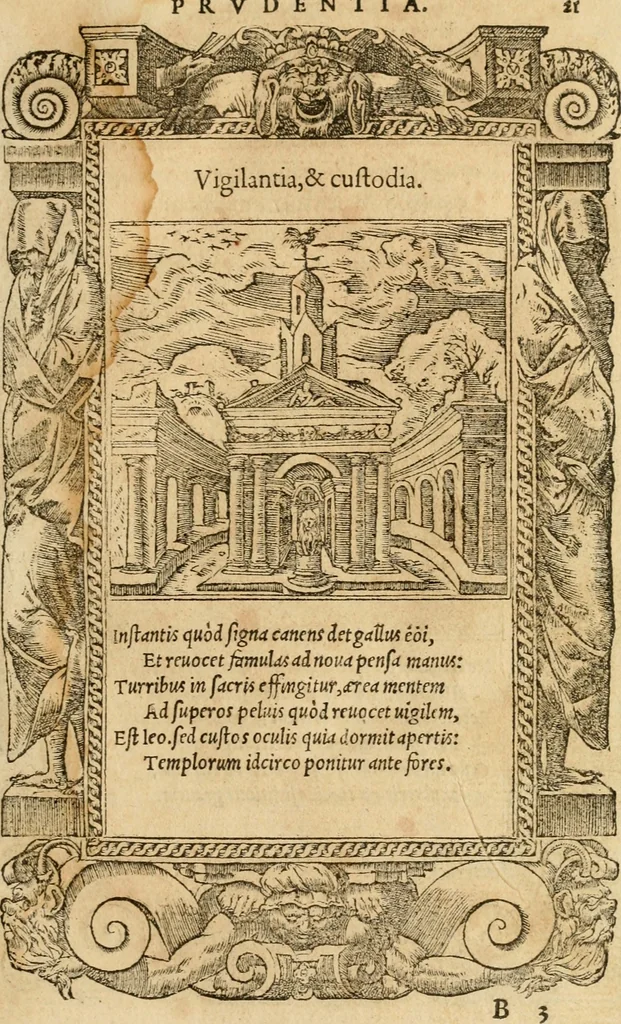 An illustration from Emblemata d'A. Alciati : denuo ab ipso autore recognita ac, quae desiderabantur, imaginibus locupletata : accesserunt noua aliquot ab autore emblemata, suis quoque eiconibus insignita, 1550, leaf 24