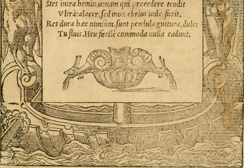 An illustration from Emblemata d'A. Alciati : denuo ab ipso autore recognita ac, quae desiderabantur, imaginibus locupletata : accesserunt noua aliquot ab autore emblemata, suis quoque eiconibus insignita, 1550, leaf 35