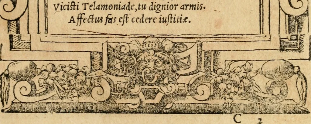 An illustration from Emblemata d'A. Alciati : denuo ab ipso autore recognita ac, quae desiderabantur, imaginibus locupletata : accesserunt noua aliquot ab autore emblemata, suis quoque eiconibus insignita, 1550, leaf 38