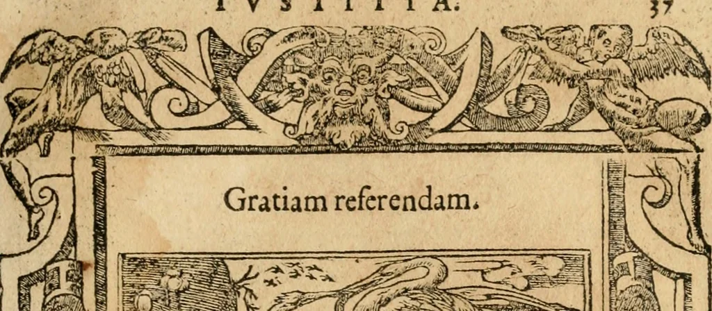 An illustration from Emblemata d'A. Alciati : denuo ab ipso autore recognita ac, quae desiderabantur, imaginibus locupletata : accesserunt noua aliquot ab autore emblemata, suis quoque eiconibus insignita, 1550, leaf 40