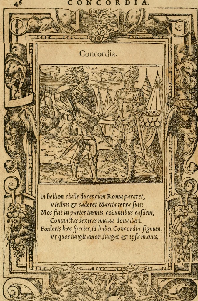 An illustration from Emblemata d'A. Alciati : denuo ab ipso autore recognita ac, quae desiderabantur, imaginibus locupletata : accesserunt noua aliquot ab autore emblemata, suis quoque eiconibus insignita, 1550, leaf 49