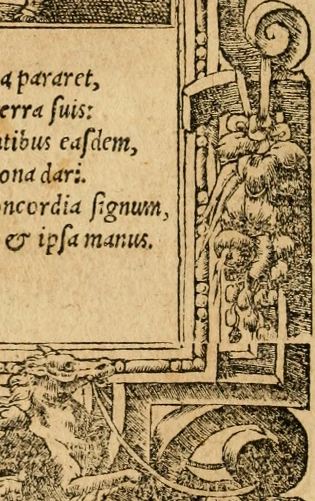 An illustration from Emblemata d'A. Alciati : denuo ab ipso autore recognita ac, quae desiderabantur, imaginibus locupletata : accesserunt noua aliquot ab autore emblemata, suis quoque eiconibus insignita, 1550, leaf 49