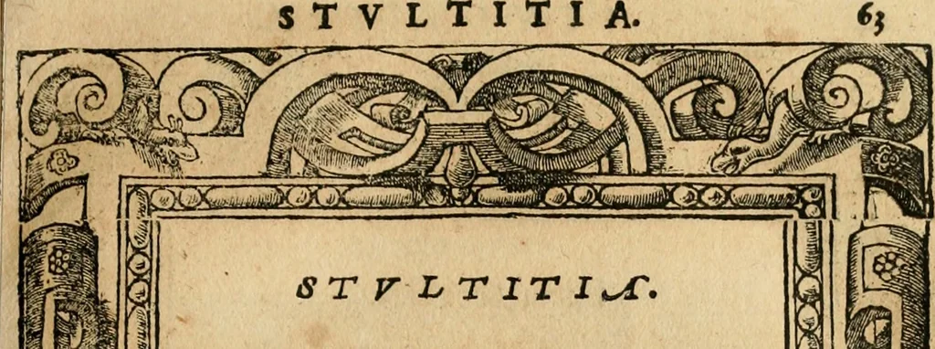 An illustration from Emblemata d'A. Alciati : denuo ab ipso autore recognita ac, quae desiderabantur, imaginibus locupletata : accesserunt noua aliquot ab autore emblemata, suis quoque eiconibus insignita, 1550, leaf 66