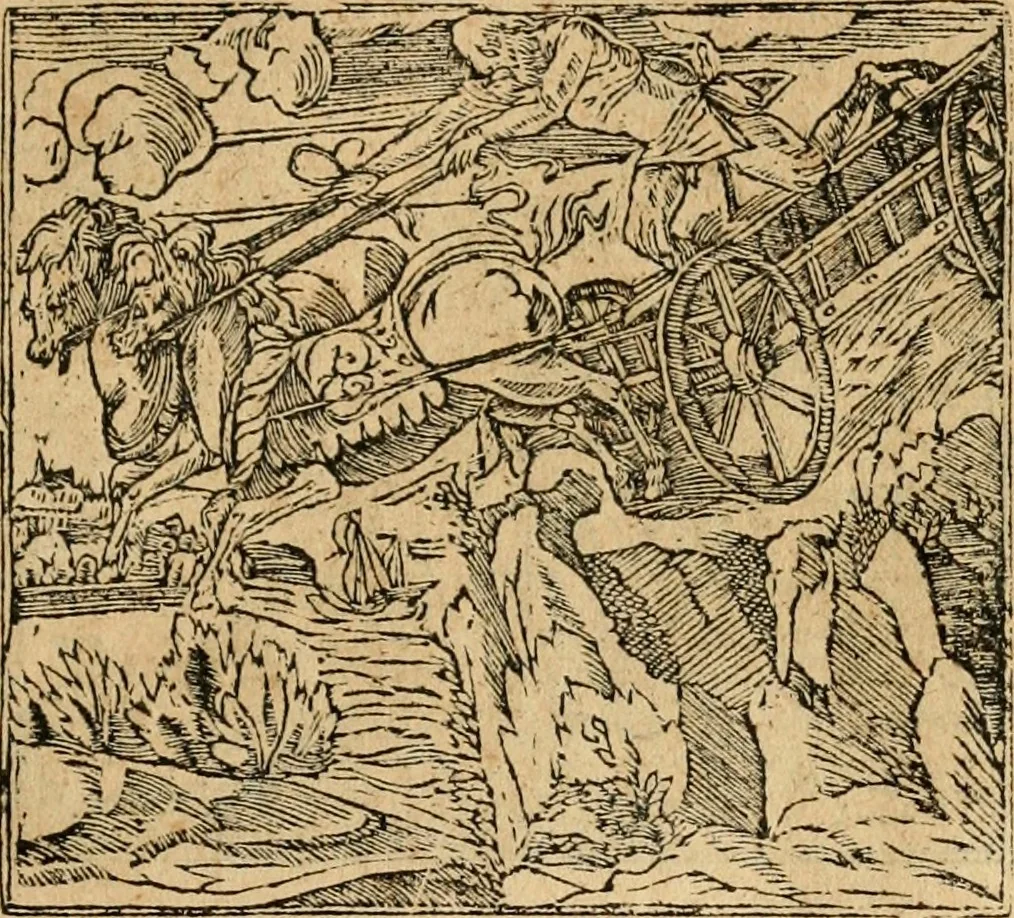 An illustration from Emblemata d'A. Alciati : denuo ab ipso autore recognita ac, quae desiderabantur, imaginibus locupletata : accesserunt noua aliquot ab autore emblemata, suis quoque eiconibus insignita, 1550, leaf 66