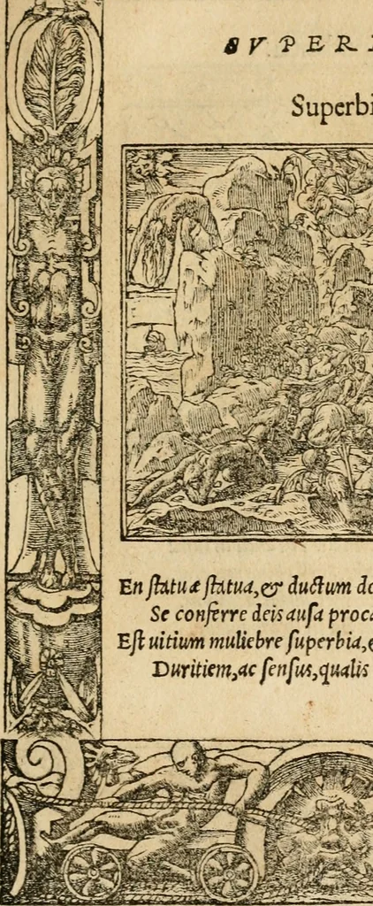 An illustration from Emblemata d'A. Alciati : denuo ab ipso autore recognita ac, quae desiderabantur, imaginibus locupletata : accesserunt noua aliquot ab autore emblemata, suis quoque eiconibus insignita, 1550, leaf 78