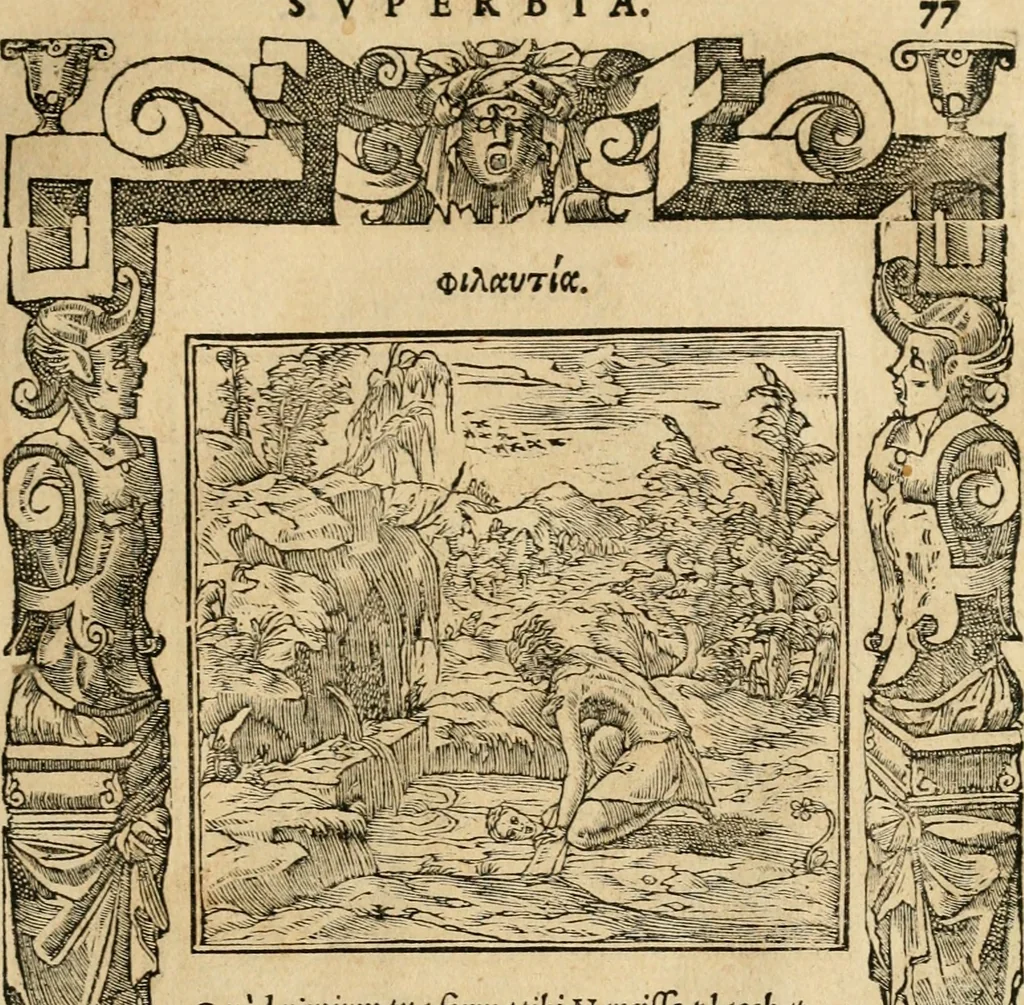 An illustration from Emblemata d'A. Alciati : denuo ab ipso autore recognita ac, quae desiderabantur, imaginibus locupletata : accesserunt noua aliquot ab autore emblemata, suis quoque eiconibus insignita, 1550, leaf 80
