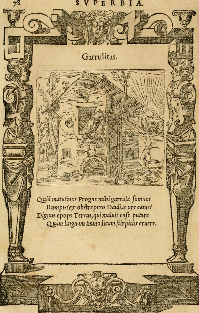 An illustration from Emblemata d'A. Alciati : denuo ab ipso autore recognita ac, quae desiderabantur, imaginibus locupletata : accesserunt noua aliquot ab autore emblemata, suis quoque eiconibus insignita, 1550, leaf 81