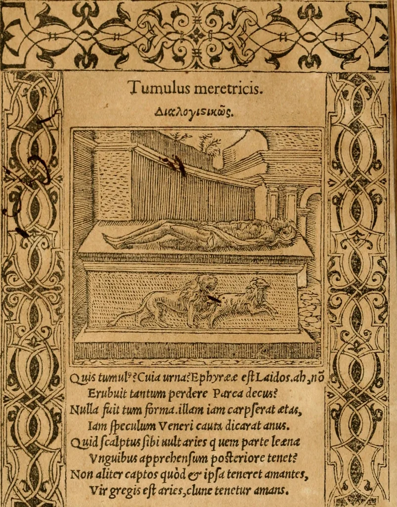 An illustration from Emblemata d'A. Alciati : denuo ab ipso autore recognita ac, quae desiderabantur, imaginibus locupletata : accesserunt noua aliquot ab autore emblemata, suis quoque eiconibus insignita, 1550, leaf 85