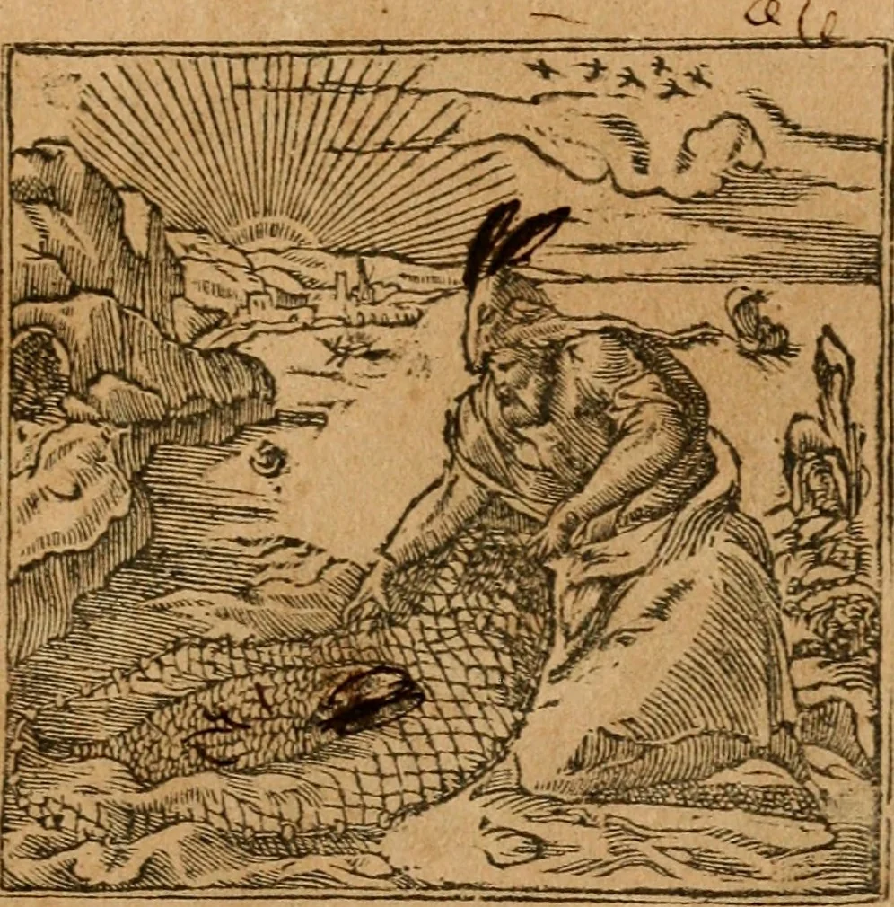 An illustration from Emblemata d'A. Alciati : denuo ab ipso autore recognita ac, quae desiderabantur, imaginibus locupletata : accesserunt noua aliquot ab autore emblemata, suis quoque eiconibus insignita, 1550, leaf 86