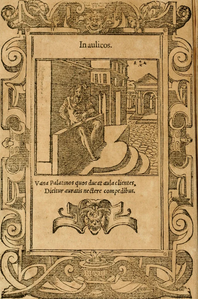 An illustration from Emblemata d'A. Alciati : denuo ab ipso autore recognita ac, quae desiderabantur, imaginibus locupletata : accesserunt noua aliquot ab autore emblemata, suis quoque eiconibus insignita, 1550, leaf 97