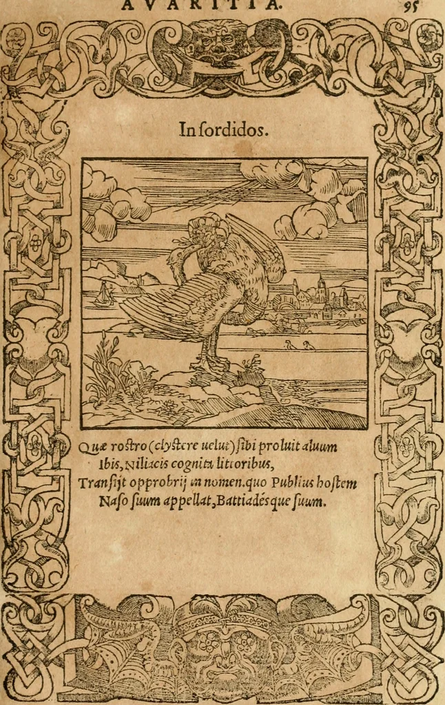 An illustration from Emblemata d'A. Alciati : denuo ab ipso autore recognita ac, quae desiderabantur, imaginibus locupletata : accesserunt noua aliquot ab autore emblemata, suis quoque eiconibus insignita, 1550, leaf 98