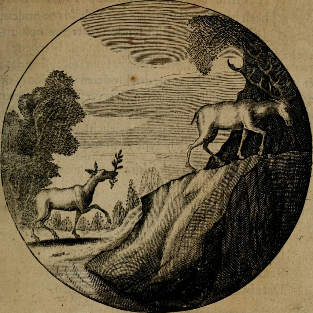 An illustration from Emblemata, Emblemes chrestienes, et morales. Sinne-beelden streckende tot Christelicke bedenckinghe ende leere der zedicheyt, 1625, leaf 172