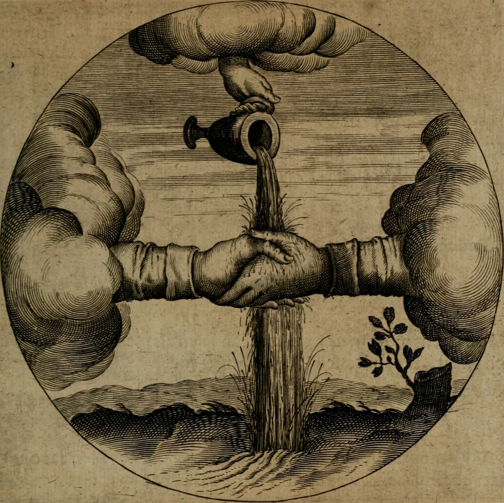 An illustration from Emblemata, Emblemes chrestienes, et morales. Sinne-beelden streckende tot Christelicke bedenckinghe ende leere der zedicheyt, 1625, leaf 192