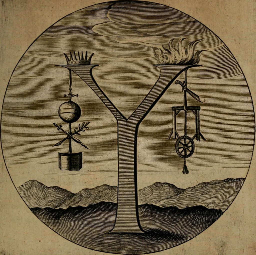 An illustration from Emblemata, Emblemes chrestienes, et morales. Sinne-beelden streckende tot Christelicke bedenckinghe ende leere der zedicheyt, 1625, leaf 224