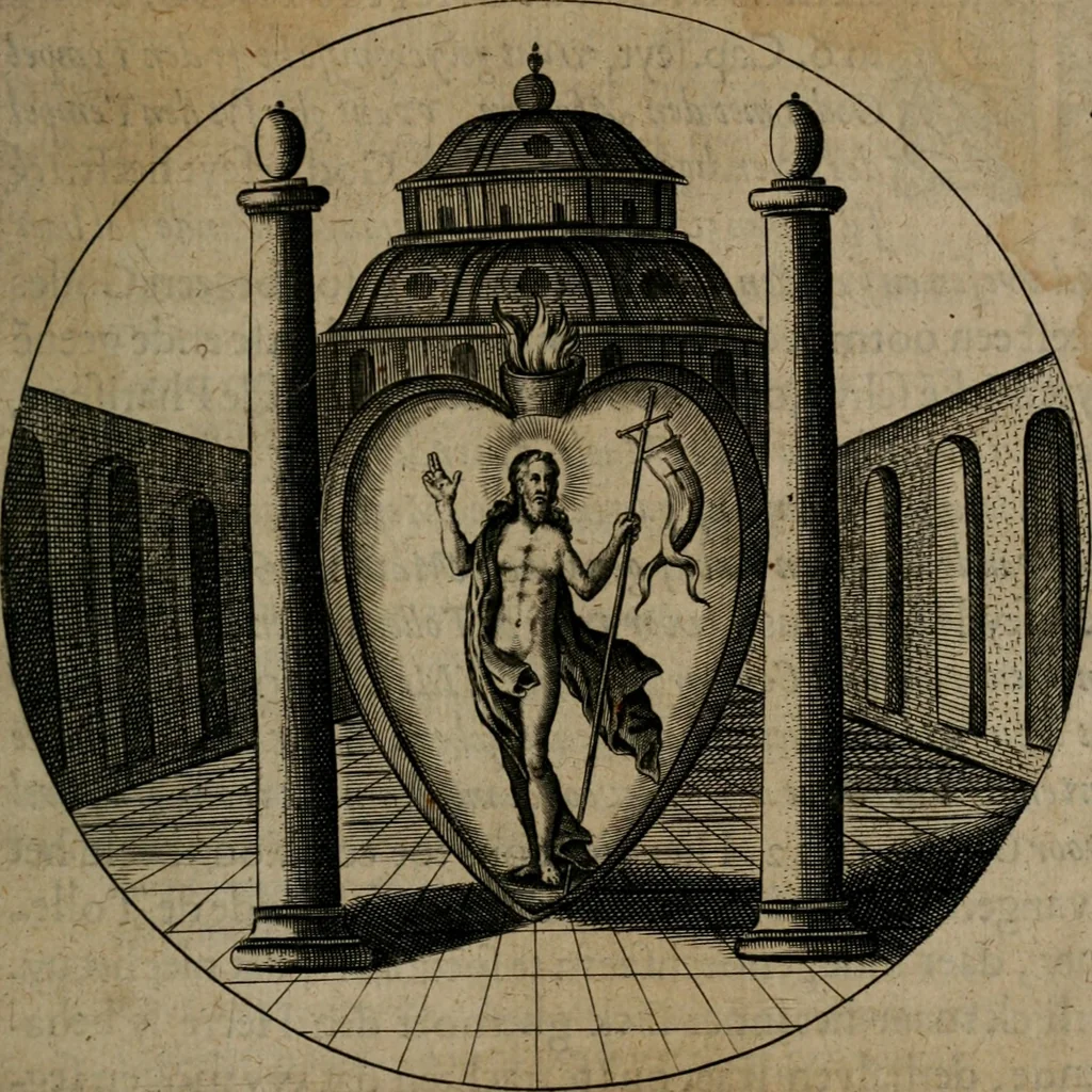An illustration from Emblemata, Emblemes chrestienes, et morales. Sinne-beelden streckende tot Christelicke bedenckinghe ende leere der zedicheyt, 1625, leaf 36