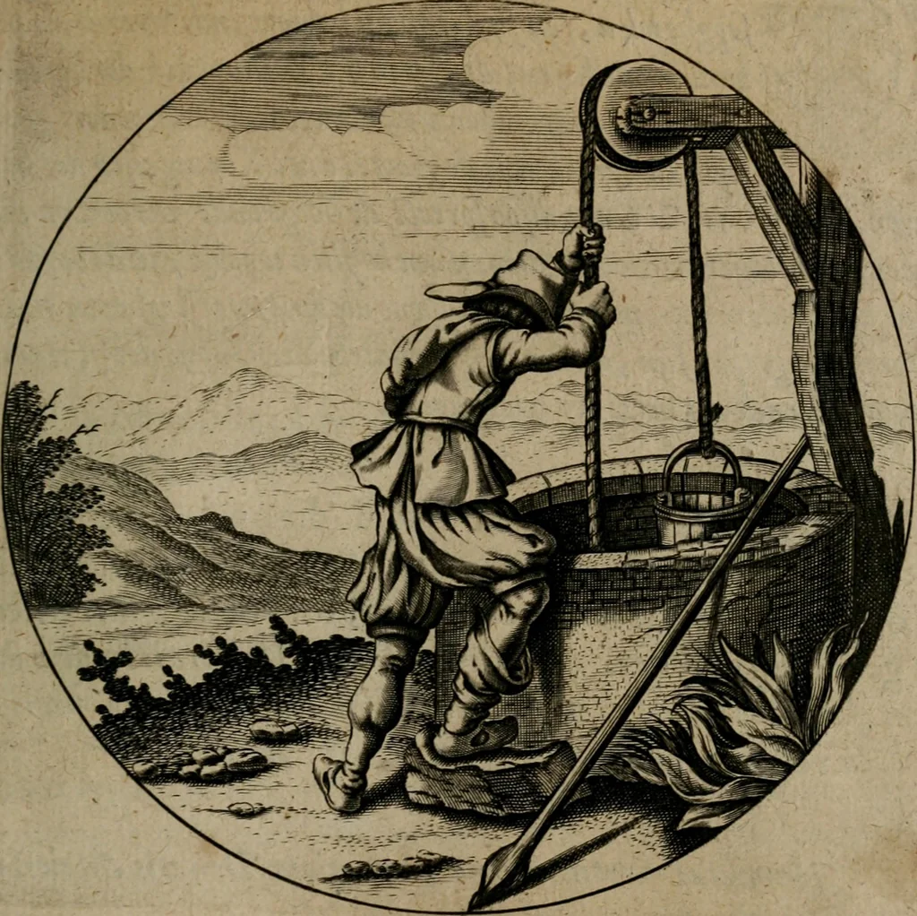 An illustration from Emblemata, Emblemes chrestienes, et morales. Sinne-beelden streckende tot Christelicke bedenckinghe ende leere der zedicheyt, 1625, leaf 96