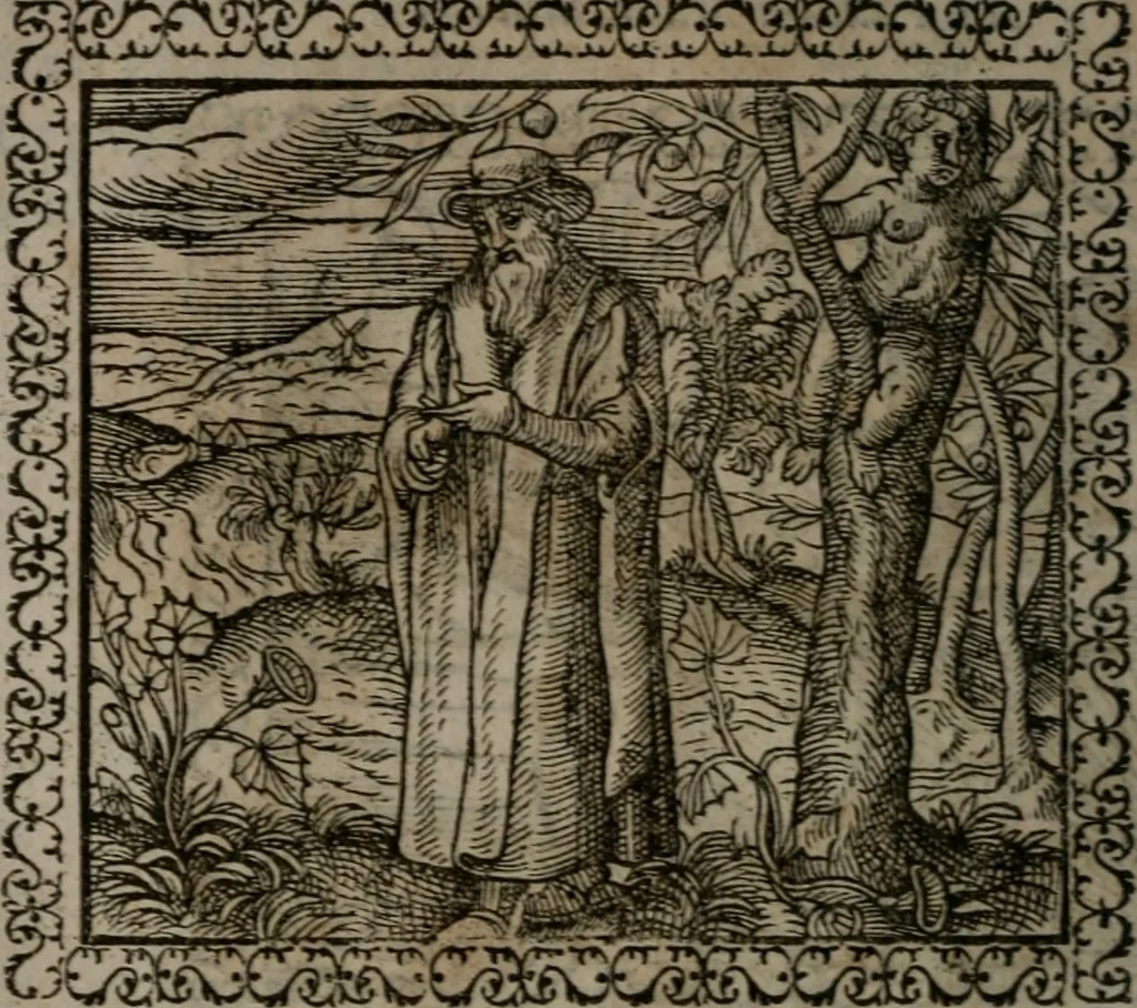 An illustration from Emblemata : et aliquot nummi antiqui operis, 1566, leaf 105