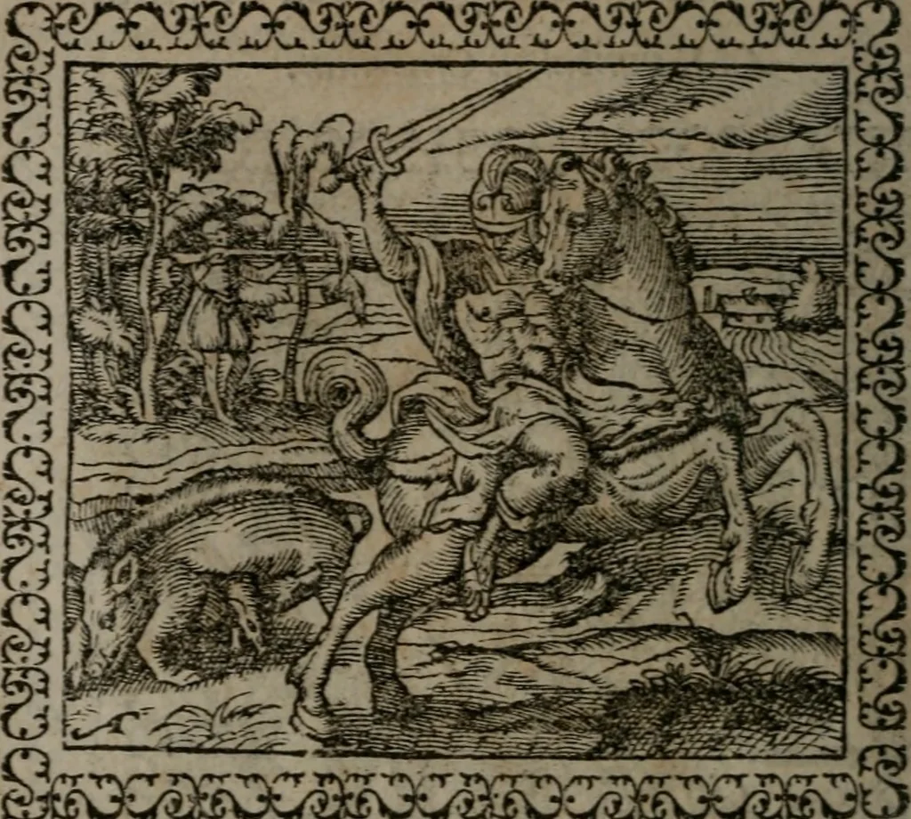 An illustration from Emblemata : et aliquot nummi antiqui operis, 1566, leaf 109
