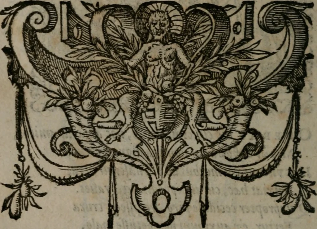 An illustration from Emblemata : et aliquot nummi antiqui operis, 1566, leaf 113