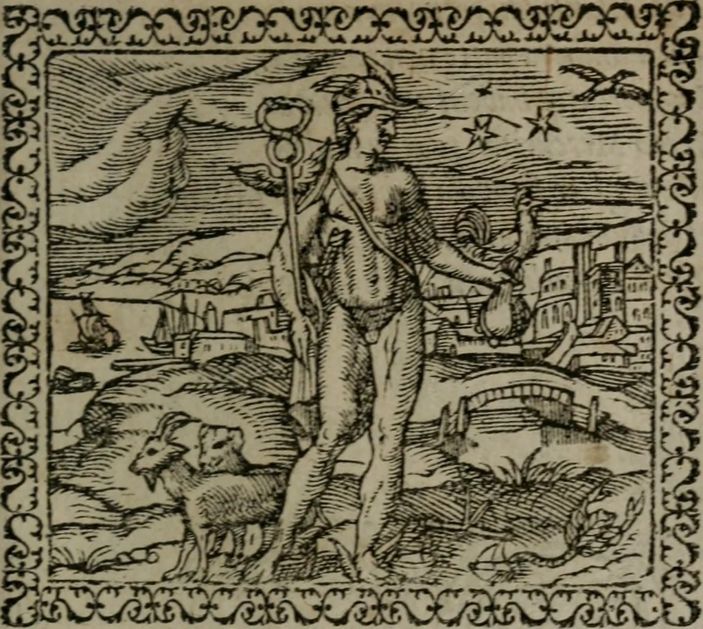 An illustration from Emblemata : et aliquot nummi antiqui operis, 1566, leaf 116