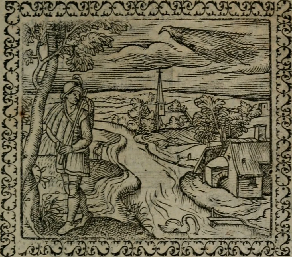 An illustration from Emblemata : et aliquot nummi antiqui operis, 1566, leaf 118