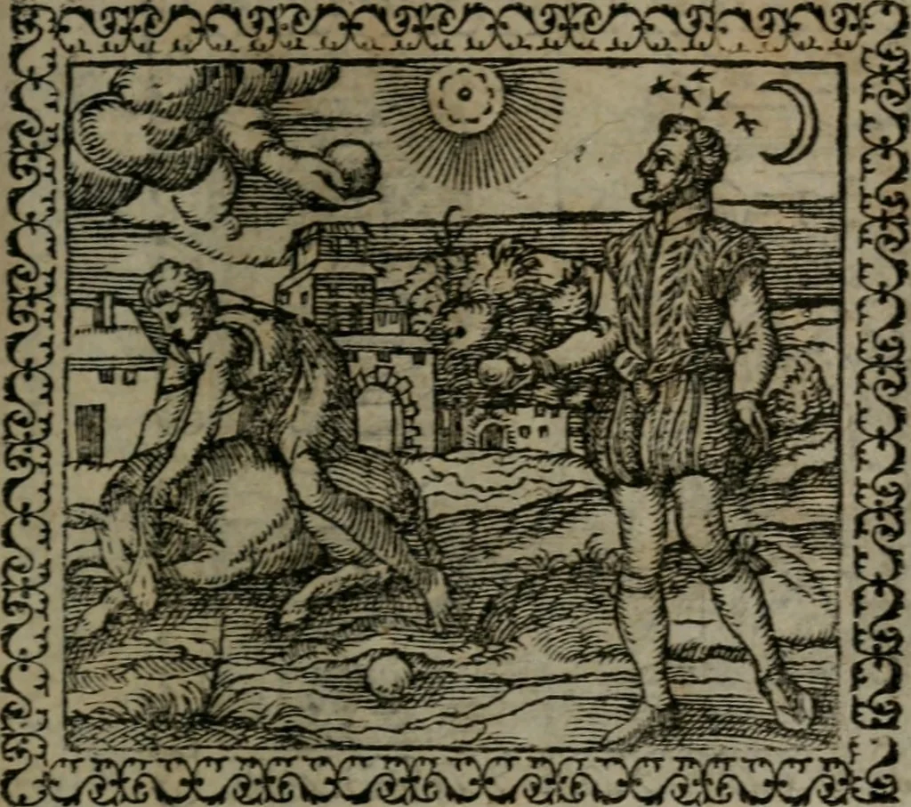 An illustration from Emblemata : et aliquot nummi antiqui operis, 1566, leaf 120