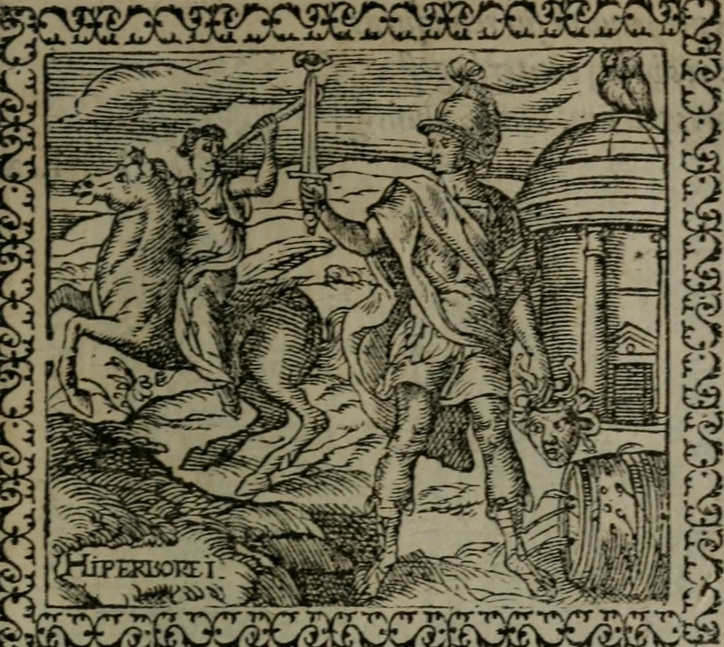 An illustration from Emblemata : et aliquot nummi antiqui operis, 1566, leaf 132